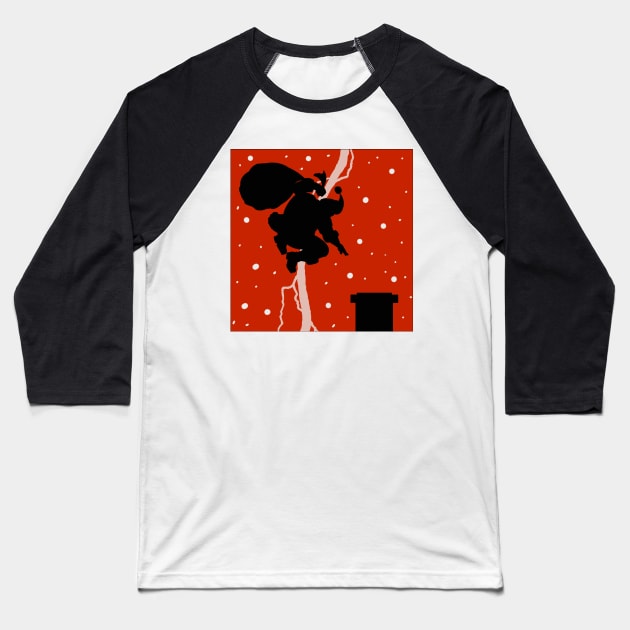 Dark Knight Santa Baseball T-Shirt by Imagine8 Design